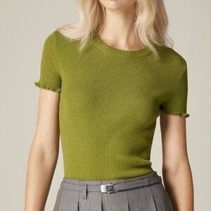 J.Crew Ruffle-trim T-shirt in TENCEL™ lyocell blend